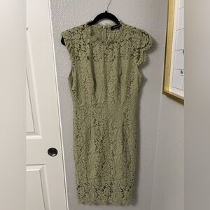 Olive Green Lace Dress